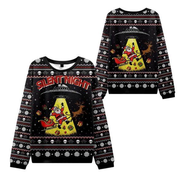 2025 Christmas Santa Claus Was Kidnapped By Aliens Ugly Sweater 1 2