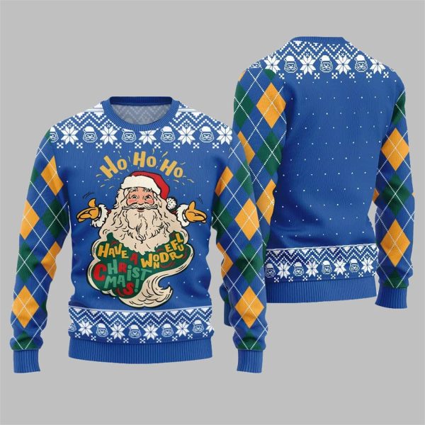 2025 Christmas Santa Have A Wonderful Ugly Christmas Sweater 3