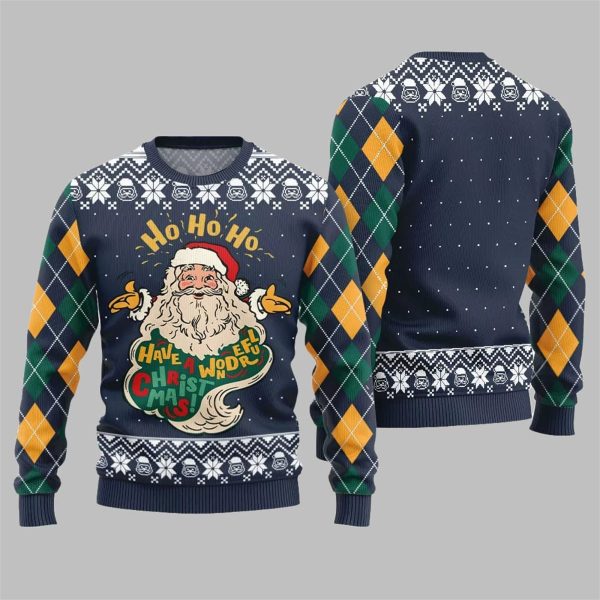 2025 Christmas Santa Have A Wonderful Ugly Christmas Sweater 5