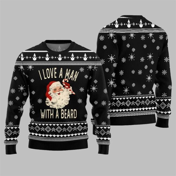 2025 Christmas Santa Love Man With Beard Ugly Christmas Sweater 2