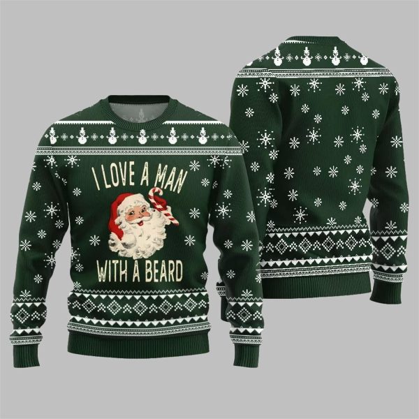 2025 Christmas Santa Love Man With Beard Ugly Christmas Sweater 3