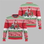 2025 Christmas Santa Playing Golf Ugly Sweater