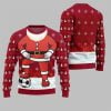 2025 Christmas Santa Playing Soccer Ugly Christmas Sweater 4