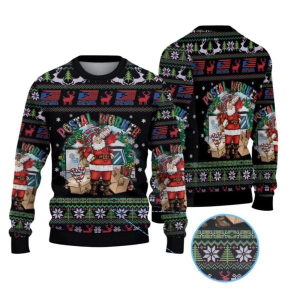 2025 Christmas Santa United States Postal Service Christmas Ugly Sweater 1 2