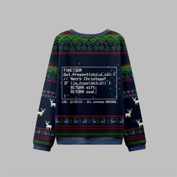 2025 Christmas Santas Database Never Out of Sync Ugly Sweater 2