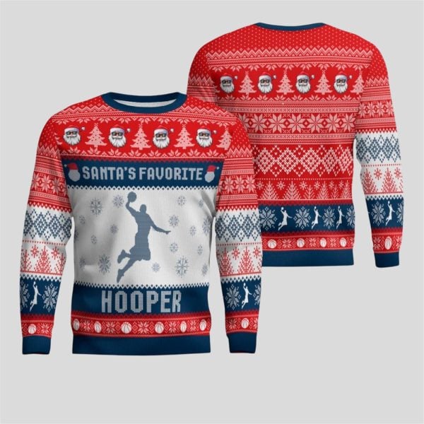 2025 Christmas Santas Favorite Hooper Ugly Sweater 1