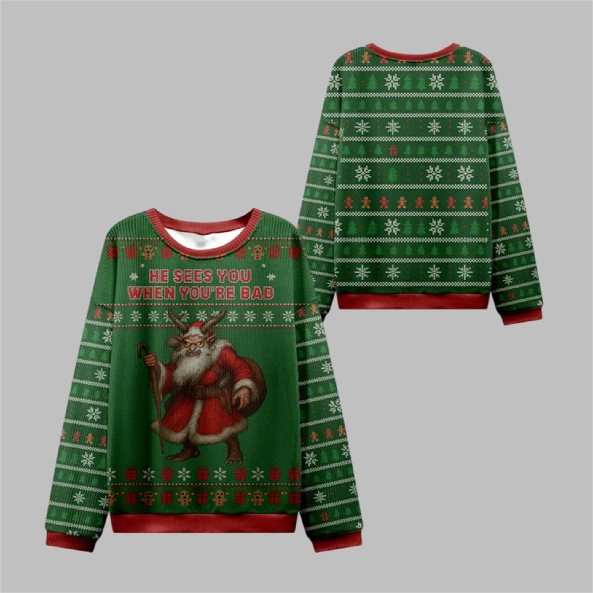 2025 Christmas Sees You When Youre Bad Ugly Sweater 1 1 2025 Christmas Sees You When Youre Bad Ugly Sweater 1 1