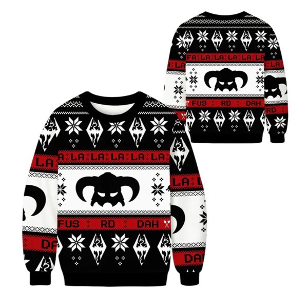 2025 Christmas Skyrim Fusrodah Ugly Sweater 1 2