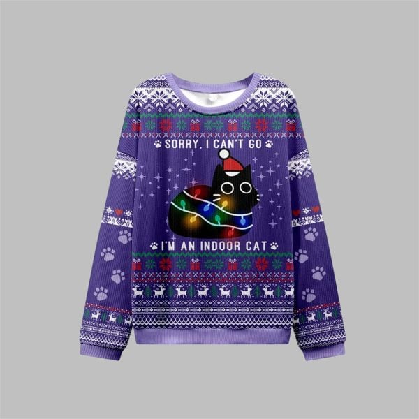 2025 Christmas Sorry Im An Indoor Cat Ugly Sweater 1