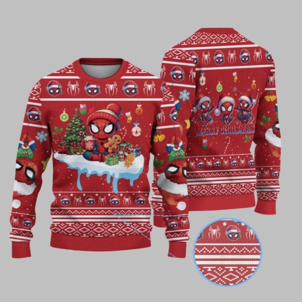 2025 Christmas Spiderman Merry Christmas Ugly Sweater 1 1