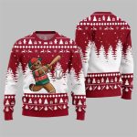 2025 Christmas Sport Gingerbread Baseball Ugly Sweater
