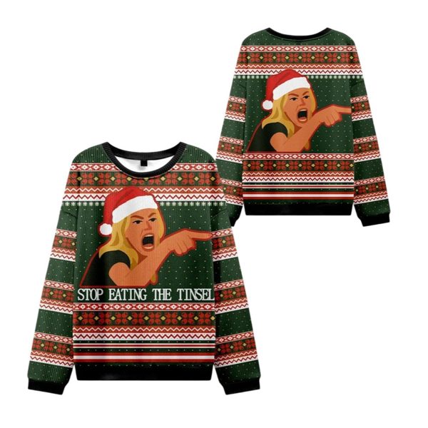 2025 Christmas Stop Eating The Tinsel Cat Ugly Sweater 1 2