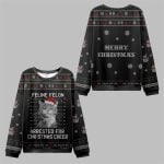 2025 Christmas The Arrested Cat Ugly Sweater