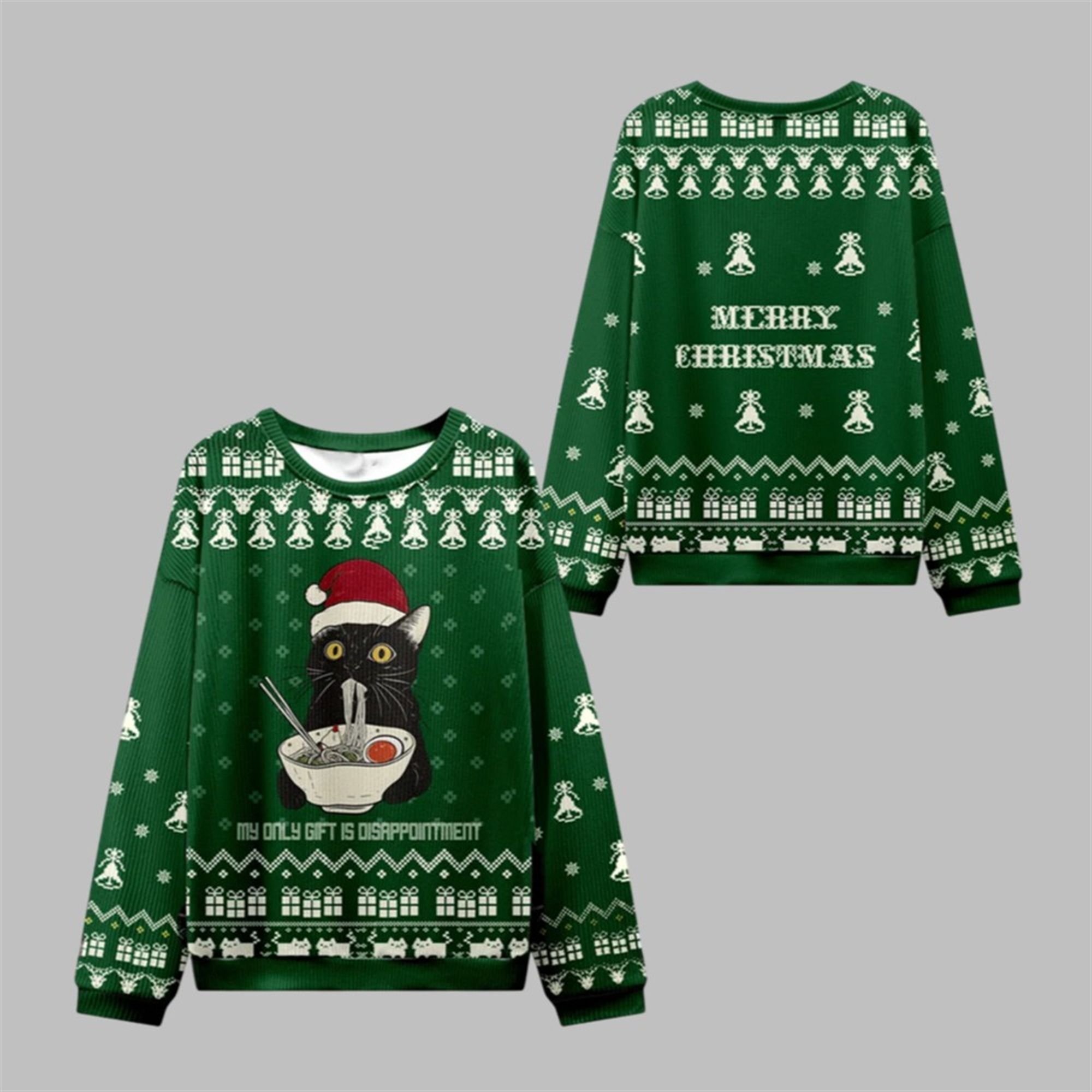 2025 Christmas The Cat Eating Ramen Ugly Sweater 1 1 2025 Christmas The Cat Eating Ramen Ugly Sweater 1 1