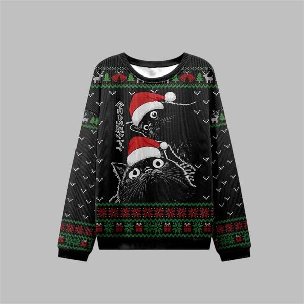 2025 Christmas The Cat Is Watching Today Ugly Sweater 1