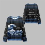 2025 Christmas The Great Wave Ugly Sweater