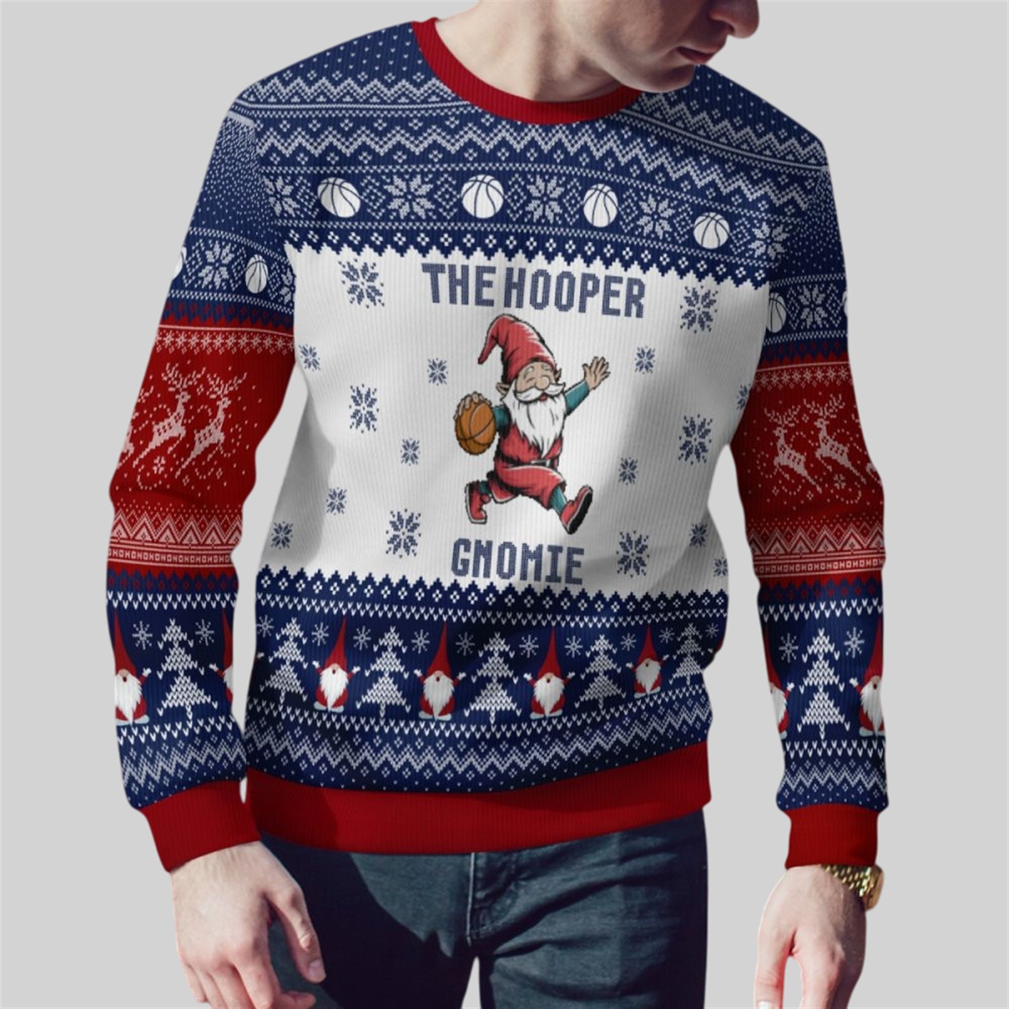 2025 Christmas The Hooper Gnomie Basketball Ugly Sweater 2 2025 Christmas The Hooper Gnomie Basketball Ugly Sweater 2