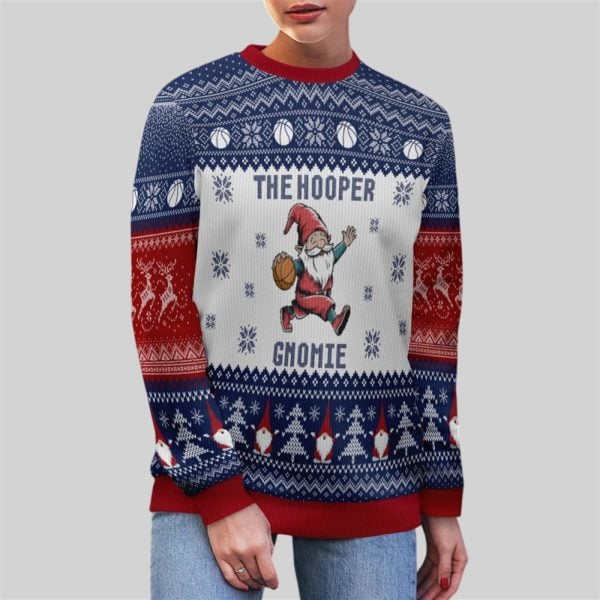 2025 Christmas The Hooper Gnomie Basketball Ugly Sweater 3