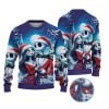 2025 Christmas The Nightmare Before Christmas Jack And Sally Ugly Christmas Sweater 1 2