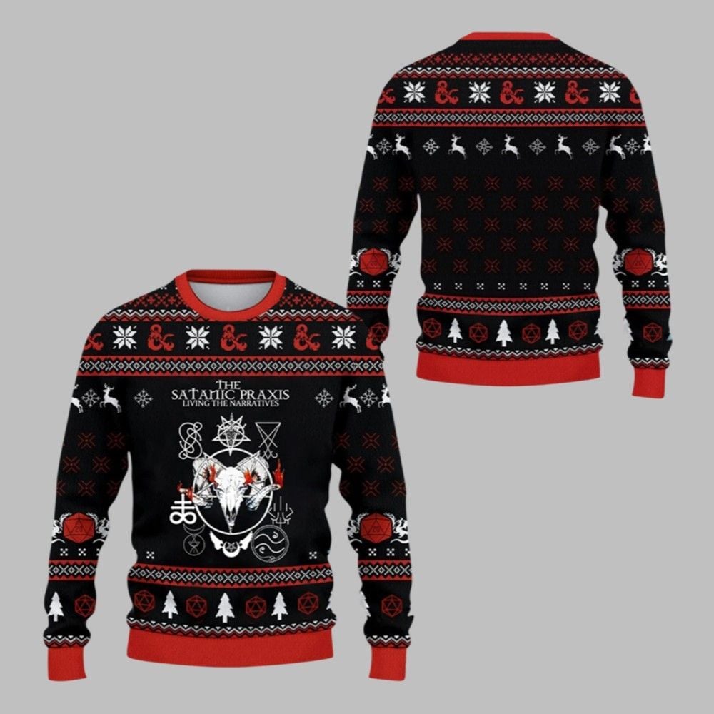 2025 Christmas DND The Satanic Praxis Ugly Sweater 2025 Christmas DND The Satanic Praxis Ugly Sweater