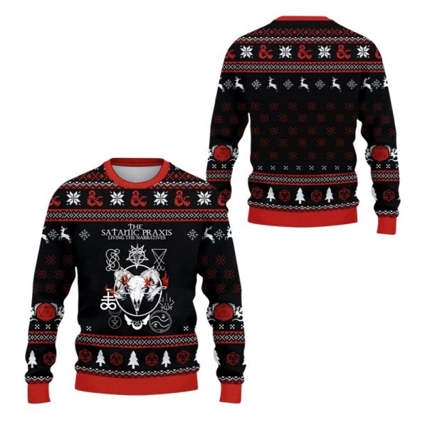 2025 Christmas The Satanic Praxis Living The Narratives Ugly Sweater 1 2