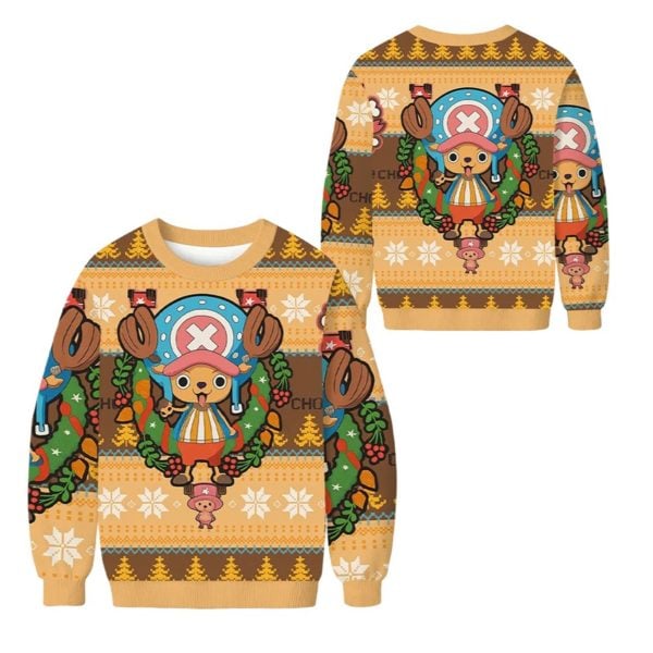 2025 Christmas Tony Chopper One Piece Ugly Sweater 1 2