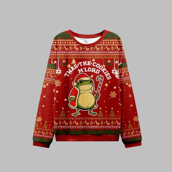2025 Christmas Twas The Cookies Frog Ugly Sweater 1