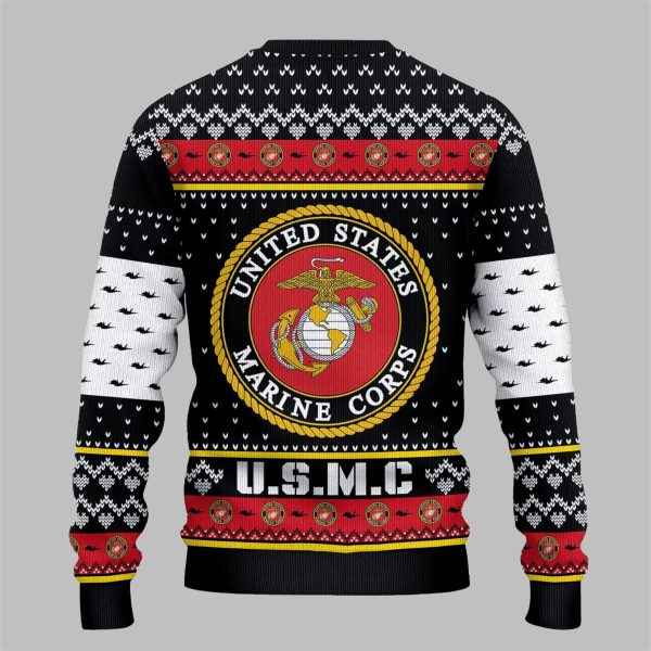 2025 Christmas US MARINES USMC Ugly Christmas Sweater 2