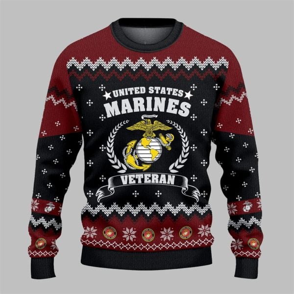 2025 Christmas US MARINES Veteran USMC Ugly Sweater 1