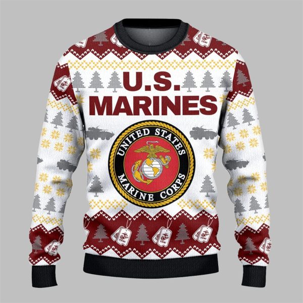 2025 Christmas US Marine Ugly Sweater 1