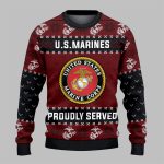 2025 Christmas US Marines Proudly Server Ugly Sweater