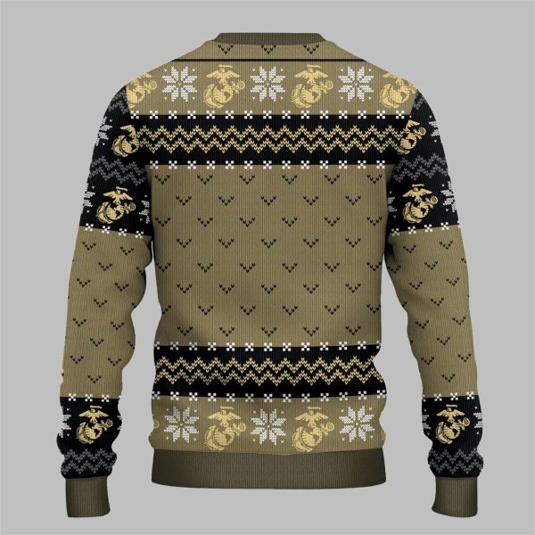 2025 Christmas US Marines Proudly Server Ugly Sweater 4