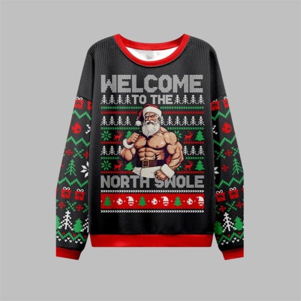 2025 Christmas Welcome To The North Swole Ugly Sweater 1 1