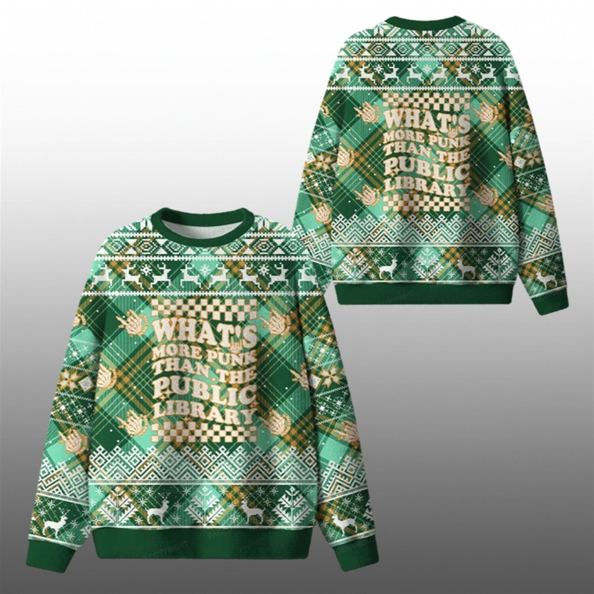 2025 Christmas What's More Punk Than The Public Library Ugly Sweater 2025 Christmas What's More Punk Than The Public Library Ugly Sweater