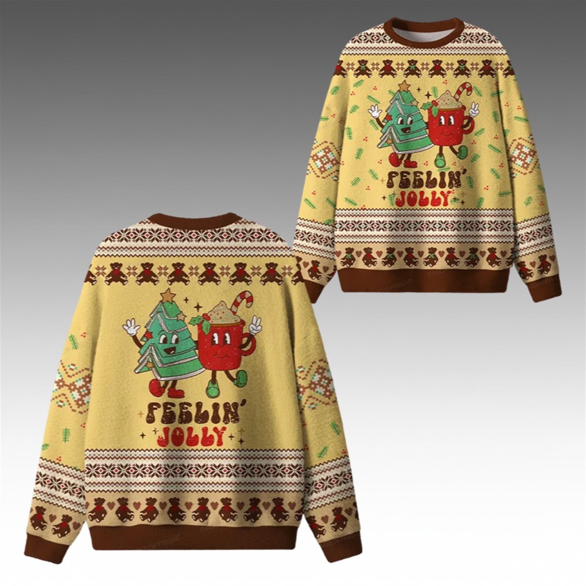 2025 Christmas Y'All Feelin Jolly Ugly Sweater 2 2025 Christmas YAll Feelin Jolly Ugly Sweater 1 2