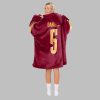 2025 Commanders Redskins Daniels 5 Blanket Hoodie 6 2025 Commanders Redskins Daniels 5 Blanket Hoodie 2