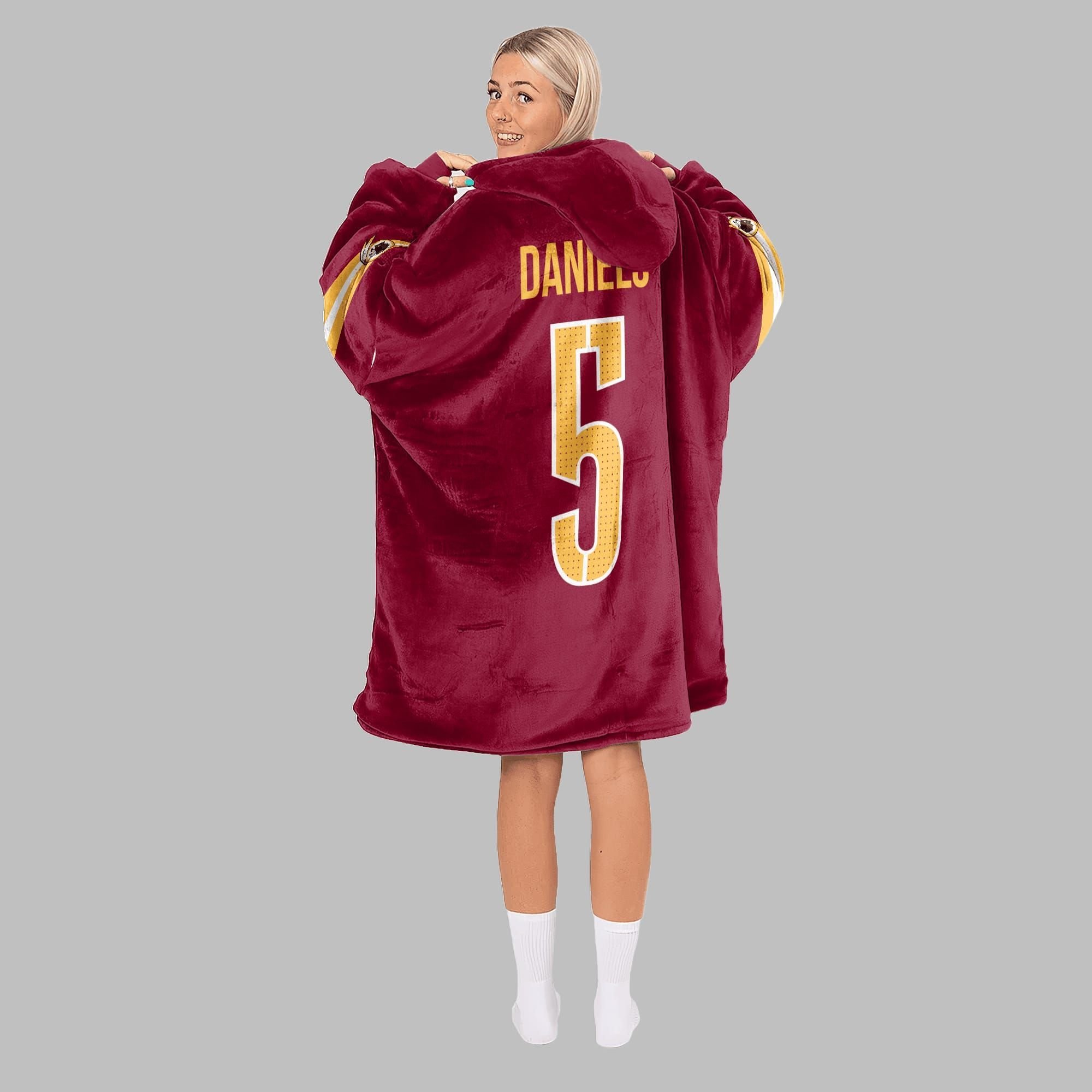 2025 Commanders Redskins Daniels 5 Blanket Hoodie 2 2025 Commanders Redskins Daniels 5 Blanket Hoodie 2