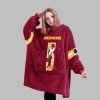 2025 Commanders Redskins Daniels 5 Blanket Hoodie 7 2025 Commanders Redskins Daniels 5 Blanket Hoodie 3