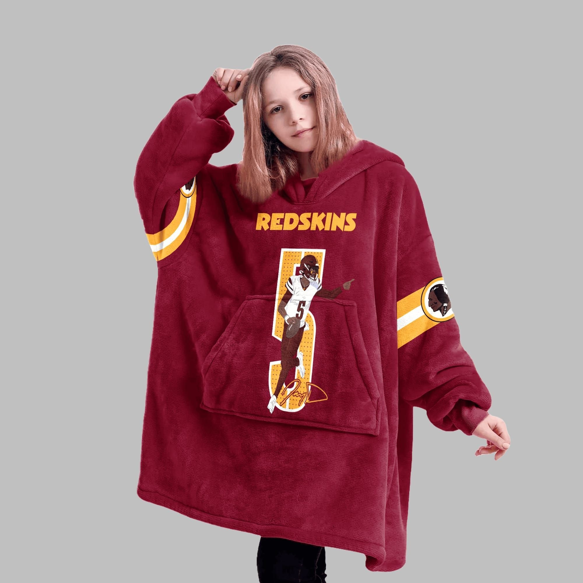 2025 Commanders Redskins Daniels 5 Blanket Hoodie 3 2025 Commanders Redskins Daniels 5 Blanket Hoodie 3