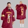 2025 Commanders Redskins Daniels 5 Blanket Hoodie 9 2025 Commanders Redskins Daniels 5 Blanket Hoodie 5