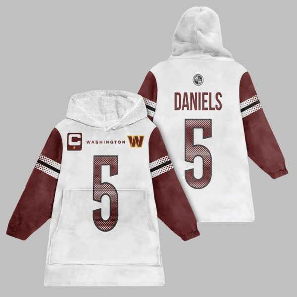 2025 Daniels 5 Washington Football Blanket Hoodie 1