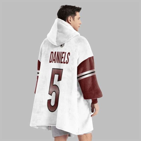 2025 Daniels 5 Washington Football Blanket Hoodie 2