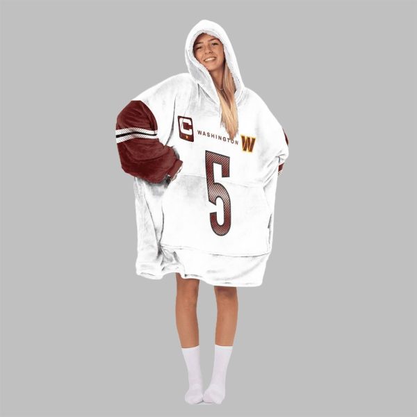 2025 Daniels 5 Washington Football Blanket Hoodie 3