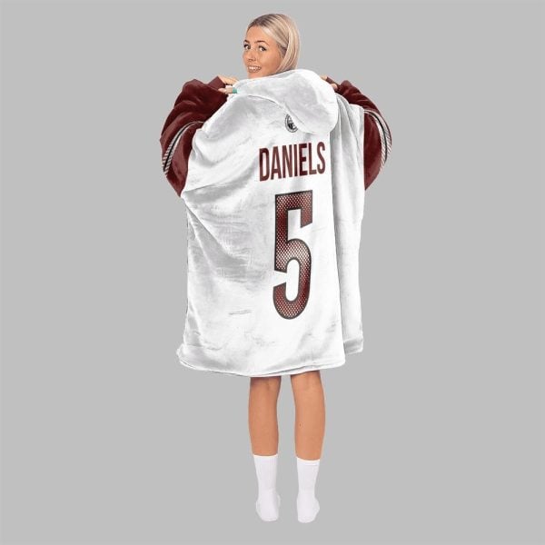 2025 Daniels 5 Washington Football Blanket Hoodie 4