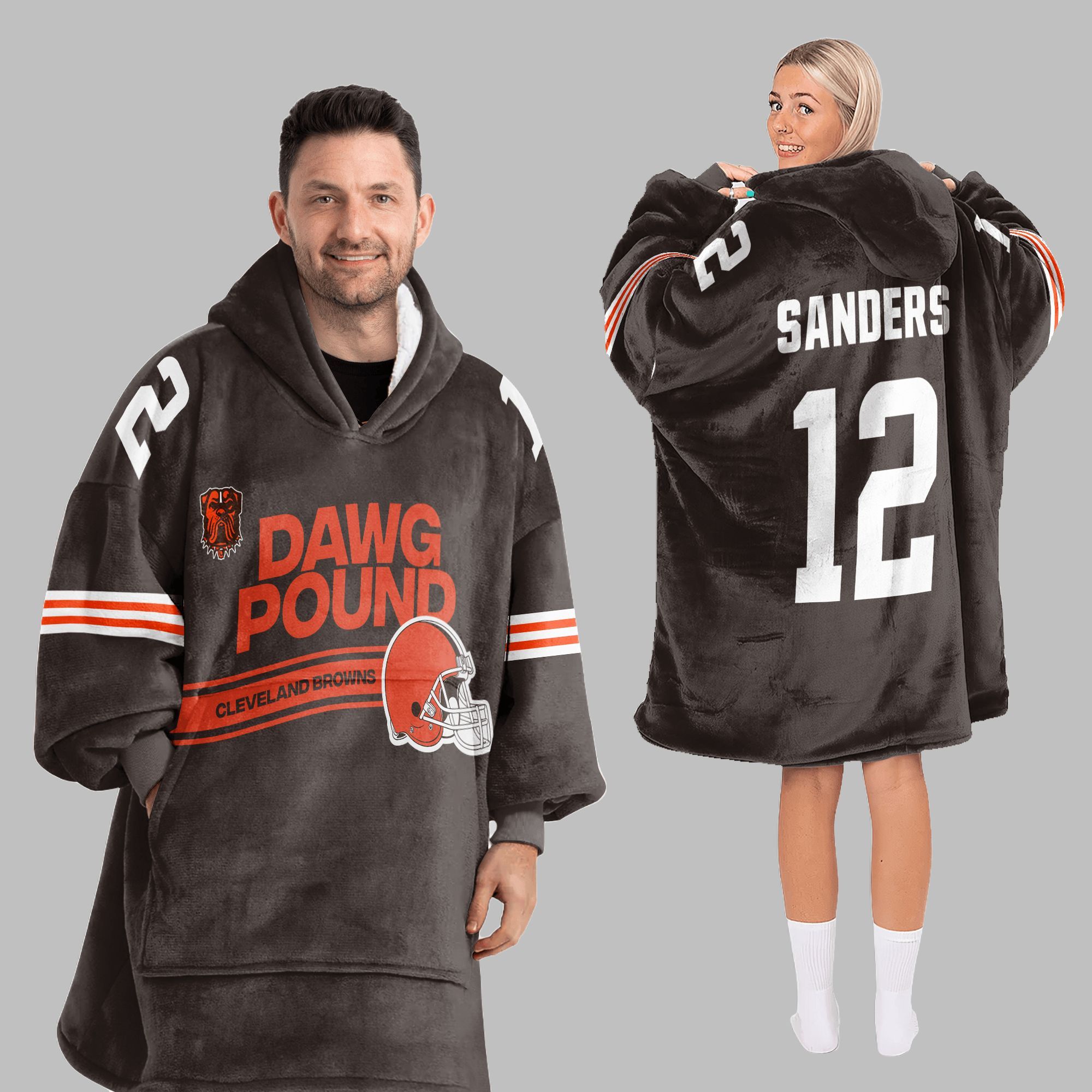 2025 Dawg Pound Browns Sanders 12 Blanket Hoodie 2 2025 Dawg Pound Browns Sanders 12 Blanket Hoodie 2