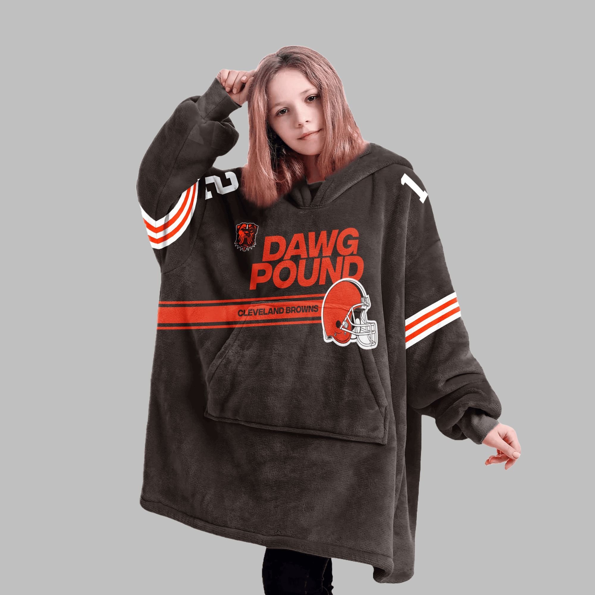 2025 Dawg Pound Browns Sanders 12 Blanket Hoodie 3 2025 Dawg Pound Browns Sanders 12 Blanket Hoodie 3