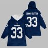 2025 Dennis Sutton 33 Penn State Football Blanket Hoodie 1