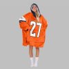 2025 Dobbins 27 Denver Football Blanket Hoodie 2