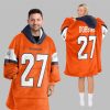 2025 Dobbins 27 Denver Football Blanket Hoodie 5