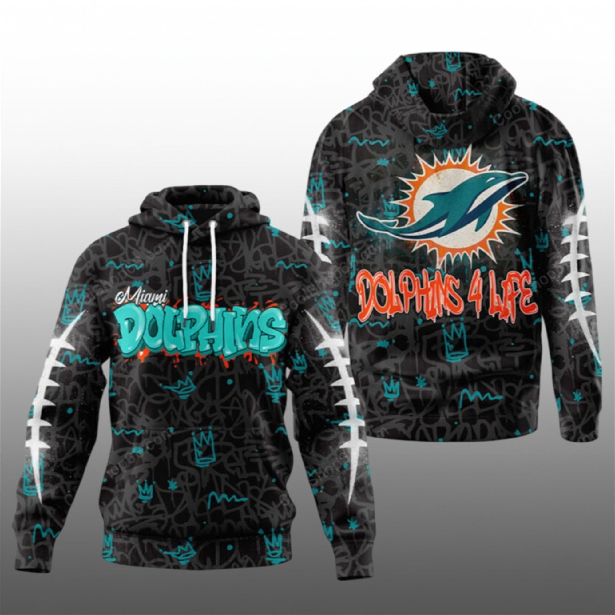 2025 Dolphins Graffiti For Life Hoodie 1 1 2025 Dolphins Graffiti For Life Hoodie 1 1